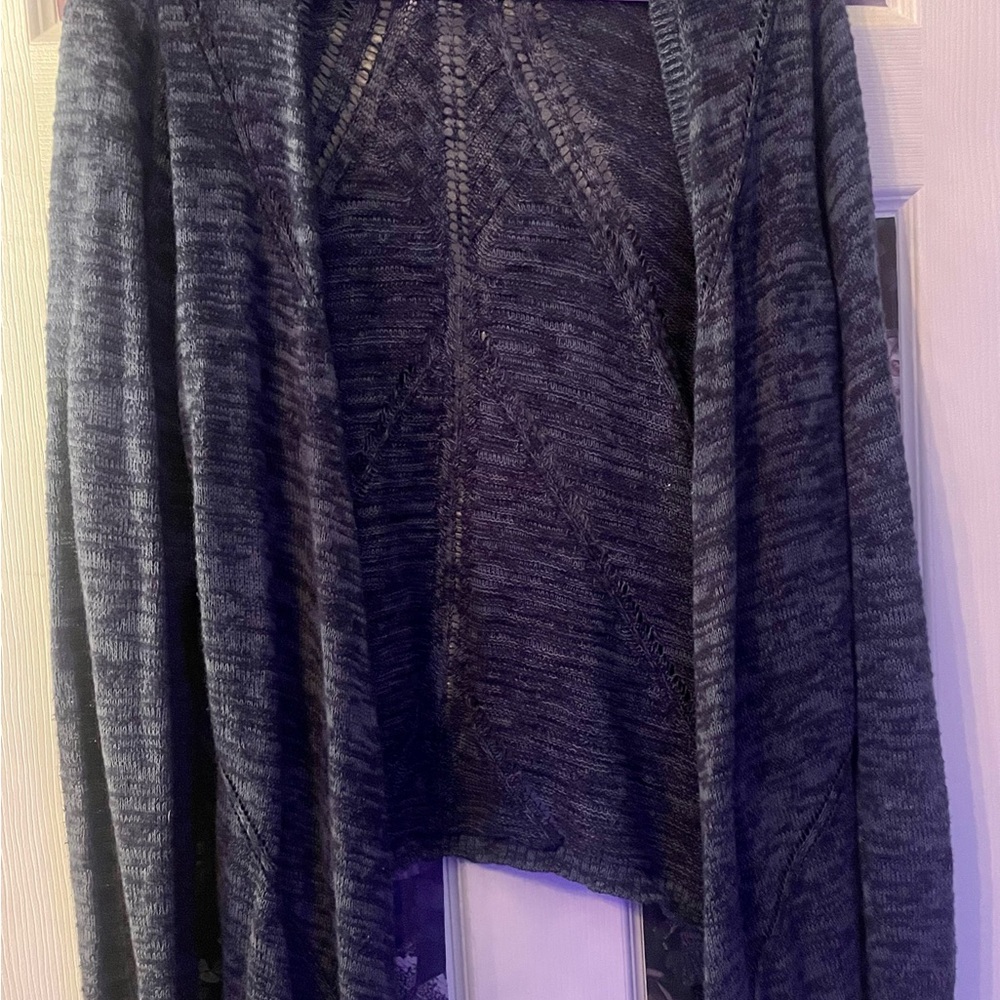 Torrid heathered blue drape front cardigan sweater. Torrid size 0 (12).